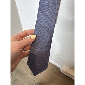 The Tie Bar BHLDN Tie Mens One Size Blue Silk Linen Slim Wedding Woven Necktie